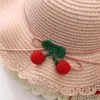 Hats Summer Kids Straw Kolorowa mąka Pompom Princess Baby Girl
