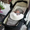 Sovsäckar födda baby vintervagn wrap filt fotmuff tjock varm stickad virka swaddle småbarn liten sömn säck 221205