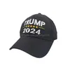 Chapeaux de fête Trump 2024 Casquette de baseball brodée avec sangle réglable 4 Designes Inventaire en gros Drop Livraison Home Garden Fe Dhmsj