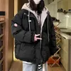 Kvinnor Down Parkas Ladies Spliced ​​Lamb Wool Thicked Cotton Suit Female Ins Winter Warm Student Casual Loose Hooded Bread Y2K Coat Jackets 221205