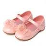 Flat Shoes Princess Flowers Girls Shose Little Girl Dress Children Leather For Toddlers Kids Wedding Party 1 2 3 4 5 6 Years