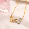 Luxury Design Necklace 18K Gold Plated Brand Stainless Steel Necklaces Choker Chain Letter Pendant Fashion Womens Wedding Jewelry Accessories Love Gifts AA1742