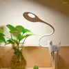 Bordslampor klipp trådlöst led lampa beröring dimning justering USB uppladdningsbar skrivbordsring ljusstöd pennhållare