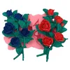 3D Fleur Bouquet Silicone Moule À La Main Rose Bonbons Fondant Gâteau Gomme Pâte Décoration Résine Époxy Argile Cuisson Fournitures MJ1243