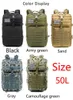 Zaini da scuola 30L50L Zaino impermeabile in nylon 1000D Zaini militari da esterno Sport tattici Campeggio Escursionismo Trekking Pesca Borsa da caccia 221205