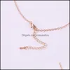 Pendant Necklaces Evil Eye Pendant Necklaces For Women Blue Crystal Pendants Rose Gold Chain Necklace Fashion Jewelry Drop Delivery Dh2Cu