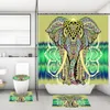 Bagno doccia tenda elefante creativo digitale stampato bagno impermeabile tende da bagno schermo decorazioni per la casa con ganci 1 pz/set