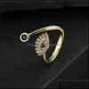 Band Rings S2458 Fashion Jewelry Evil Eye Ring Womens Inlaid Zircon Opening Justerbara Blue Eyes Rings C3 Drop Delivery DHJW0