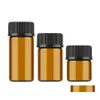 Packing Bottles 1Ml 2Ml L Drams Amber/Clear Glass Bottles With Plastic Lid Insert Essential Oil Vials Per Sample Test Bottle 455 N2 Dh2Gn