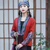 Etnische kleding 2022 Herfst -borduurwerk Hanfu Cardigan Chinese stijl Fashion vintage jas Vrouwen losse nationale jas kort vrouwelijk