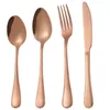 Fancy Wedding Rose Gold Cutlery Set Shiny Rosegold Flatware-Set 4pcs Rose-Gold Flatware Sets SN4755