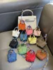 Genuine Leather Mini Vegetable Basket Handbag Pendant Creative Earphone Bag Ornaments Cute Bucket Bag Keychain Wholesale