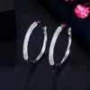 Brincos de argola de cor sólida moderna para mulheres zirconia cúbica micro pave diariamente elegante círculo huggie batendo jóias femininas178z