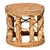 Pillow ZqBamboo Stool Rattan Home Worker Bamboo Dance Children Low Classical Retro