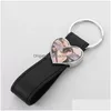 Andra konst och hantverk Andra konst och hantverk sublimering Blank Keychain Leather Keychains Bag Diy Pendant Accessories Drop Delivery H DHHSX