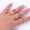 Band Rings Rings 50pcs lot Women s Fashion Exquisite Silver Golden Plated Jewelry Finger Mix Style Wholesale 221206