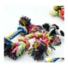 Jouets pour chiens à mâcher animaux de compagnie chiens coton à mâcher noeud jouets Colorf corde d'os tressée durable 18 cm drôle chien chat jouet M2 livraison directe maison Gard Dhrm4