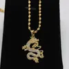 Hanger kettingen Dragon Micro Zirkonia ketting Geelgoud gevulde dameshoens blingblingketen Gift