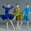 Stage Wear Velvet High Collar Tops Skirts Suit Latin Dance Performance Costumes For Girls Professional Practice Dress DN10183