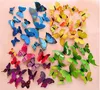 Adesivos de parede 12pcs Diy Art Design adesivo Decalques Decoração de casa Red Decorações de quarto rosa roxo maravilhoso 3d Butterfly Wedding Pogra