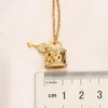 Luxury Design Necklace 18K Gold Plated Brand Stainless Steel Necklaces Choker Chain Crystal Letter Pendant Womens Wedding Jewelry Accessories Love Gifts AA2110