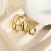 Backs Earrings 2022 1pc Stainless Steel Double Ear Bone Clip Earring Statement Gold Plated Metal Cuffs Fake Non-Piercing For Women