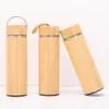 Natural Bamboo Stainless Steel Liner Thermos Water Bottle Vacuum Flasks Insulated Bamboo Cup For Tea Drinking P1206