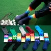 Chaussettes pour hommes Fashion Mens Cotton Happy Crew Sock Warm Colorful Diamond Casual Dress Stylish