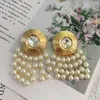 Backs Earrings European And American Pearl Flow Comb Ear Clip