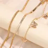 Anklets Bohemian Golden Metal Alloy Butterfly łańcuch dla kobiet plażowy prosta bransoletka węża na nogach Boska biżuteria