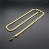 Chains 6mm HIP Hop Gold Black Color Stainless Steel Curb Cuban Link Chain Necklace Choker Long Flat Snake For Men Jewelry 50 55cm