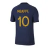 قمصان كرة القدم Mbappe Soccer Jerseys 2022 World Cup Maillots de Football Jersey Giroud French Benzema Football Dorts Griezmann Tchouameni Dembele Kit Shirt Enf
