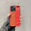Luxury 3D Flower Phone Case handledsband Fodral f￶r iPhone 14 14Pro 13 13Pro 12 12Pro 11 Pro Max X Xs XR Rivet Premium Pu Leather Anti-Shock Cover