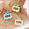 Hair Clips Barrettes Hair Clips Barrettes Checkered Claw Clip Acrylic Square Small For Thin 2 Exquisit Shark Aesthetic Women Ambbp Ot4Jv