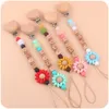 Baby Pacifier Clips Chain Flower Personalized Name DIY Newborn Gifts Teethers Toys Dummy Nipples Holder Clip Anti-lost Chains