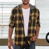 Vestes pour hommes Chemise à capuche à la mode Manches longues Super Doux Hommes Coupe décontractée Manteau à boutonnage simple