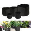 Vasi da fioriere Contenitore rotondo Vaso da fiori Fioriere Tessuti creativi non tessuti Grow Bag per pratiche forniture da giardino per piantare Nero Dh4Tr