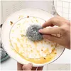 Sponges Scouring Pads 20 Pieces Of Steel Wire Ball Brush Pot Cleaning Brushes Dishwashing Brushs Stainless Steels Wi Dhzmk