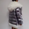 Frauen Daunen Parkas Maomaokong Jacke Winter Frauen Natürliche Echtpelz Kragen Wasserdicht Mantel Lose Silber Dicke Warme Luxus 221205