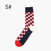 Chaussettes pour hommes marque de mode hommes colorés carrés équipe d'affaires nouveauté drôle heureux Style britannique robe chaussette Compression