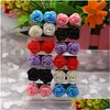 Stud Fashion Mticolor Resin Glittering Rose Earring Flower Orecchini per le donne Mix Colors C3 Drop Delivery Jewelry Dhlt7