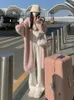 Damesbreien 2022 Winter pure kleur elegante lange jassen vrouwen casual faux bont vestigingskantoor dame y2k kleding Koreaans