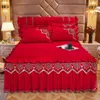 Bettrock, 3-teilige Aufstriche, bestickte Baumwollbezug-Sets, schöne Bettdecke für Cal Queen/King Size 221205