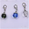 Charms 100st Colorf Birthstone Crystal Dangle Charms hummerlås för glas flytande skåp 932 d3 droppleverans smycken fynd dhatb