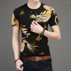 Camisetas masculinas de estilo 3D de impressão digital da moda da moda de moda de manga curta