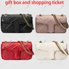 Marmont Chain Shoulder Bag Ladies Fashion Casual Designe Crossbody Handbag Messenger Bags High Qualitys Cowhide Quilted Leather 443497 446744 476433 with box