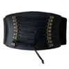 Belts Cummerbunds Dress Elastic Bow Rope Velvet Vintage Rivet Tassel Wide Cummerbund Waist Belt Female Lady