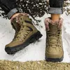 Stiefel High-Top Herren Wanderstiefel Winter Warme Schuhe Schnürung Rutschfest Outdoor Sport Casual Trekking Wasserdichte Baumwolle