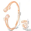 Pendientes de collar Juego de godki de moda de la pila de lujo Juegos de anillo de brazalete para mujeres Cúbico Cúcico Czcón Cz Aretes de Modernos Modernos