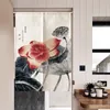 Curtain Chinese Lotus Door Curtian Living Room Restaurant Kitchen Half Feng Shui Noren